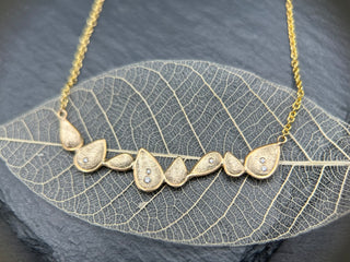 Gold Filled Pear Bar Necklace