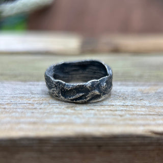 Organic Textured Silver Rings- Medium Width