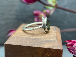 Green Tourmaline Edge Ring