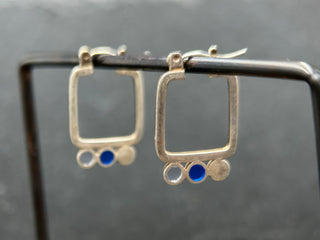 Mini Silver Rectangle Hoops