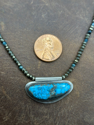 Beaded Morenci Turquoise Orbit Necklace
