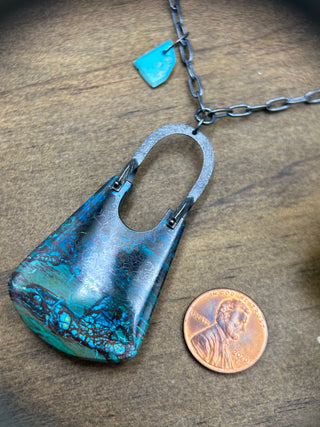 Chrysocolla Bridle Bit Pendant