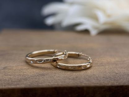 Hammered Gold Fill Hoops