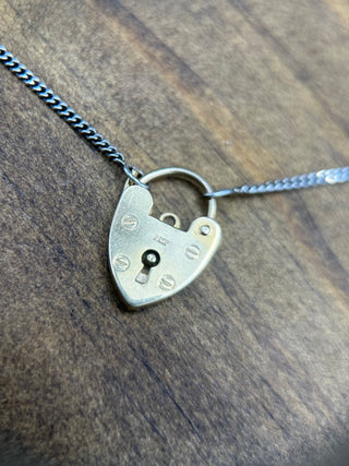 Vintage Padlock Heart Pendant