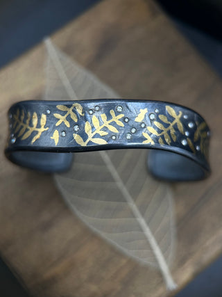 Silver & Gold Keum Boo Wave Cuff