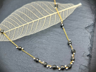 Little Rondelle Necklace -  Pyrite- GF
