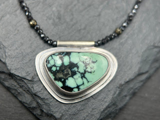 Beaded Variscite Orbit Necklace