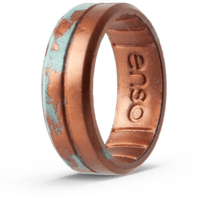 Handcrafted Contour Silicone Ring: Copper Patina