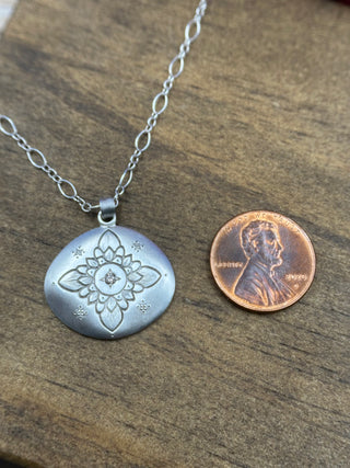 Lotus Cushion Pendant with Champagne Diamond