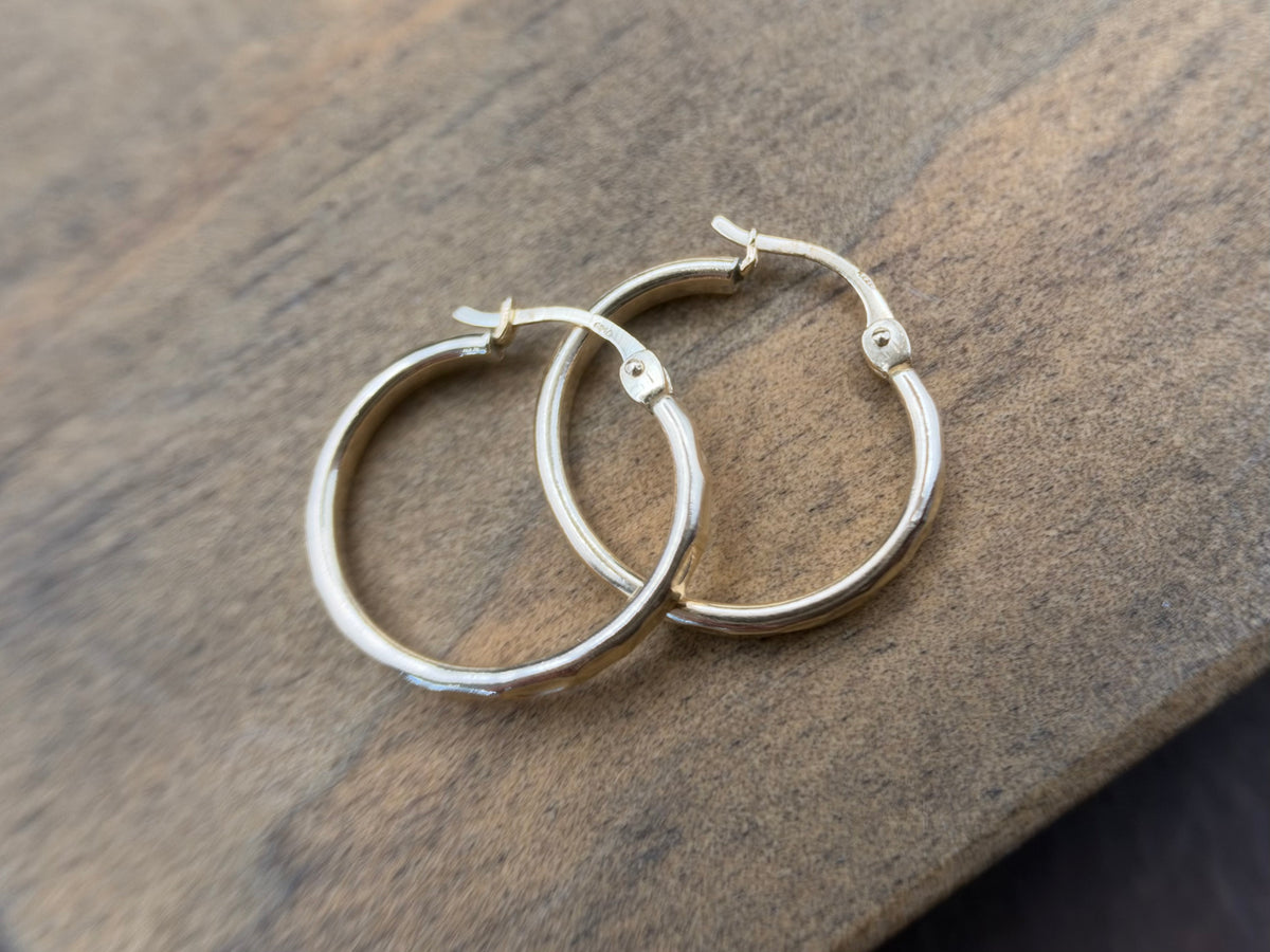 Hammered Gold Fill Hoops