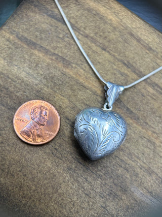 Antique Victorian Silver Heart Locket