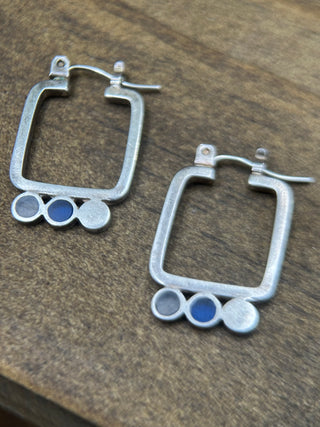 Mini Silver Rectangle Hoops