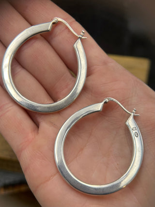 Sterling Horseshoe Hoops