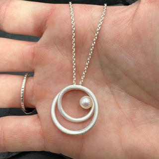 Double Wrap Pendant with Pearl