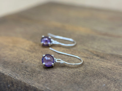 Rose-cut Amethyst Dangles
