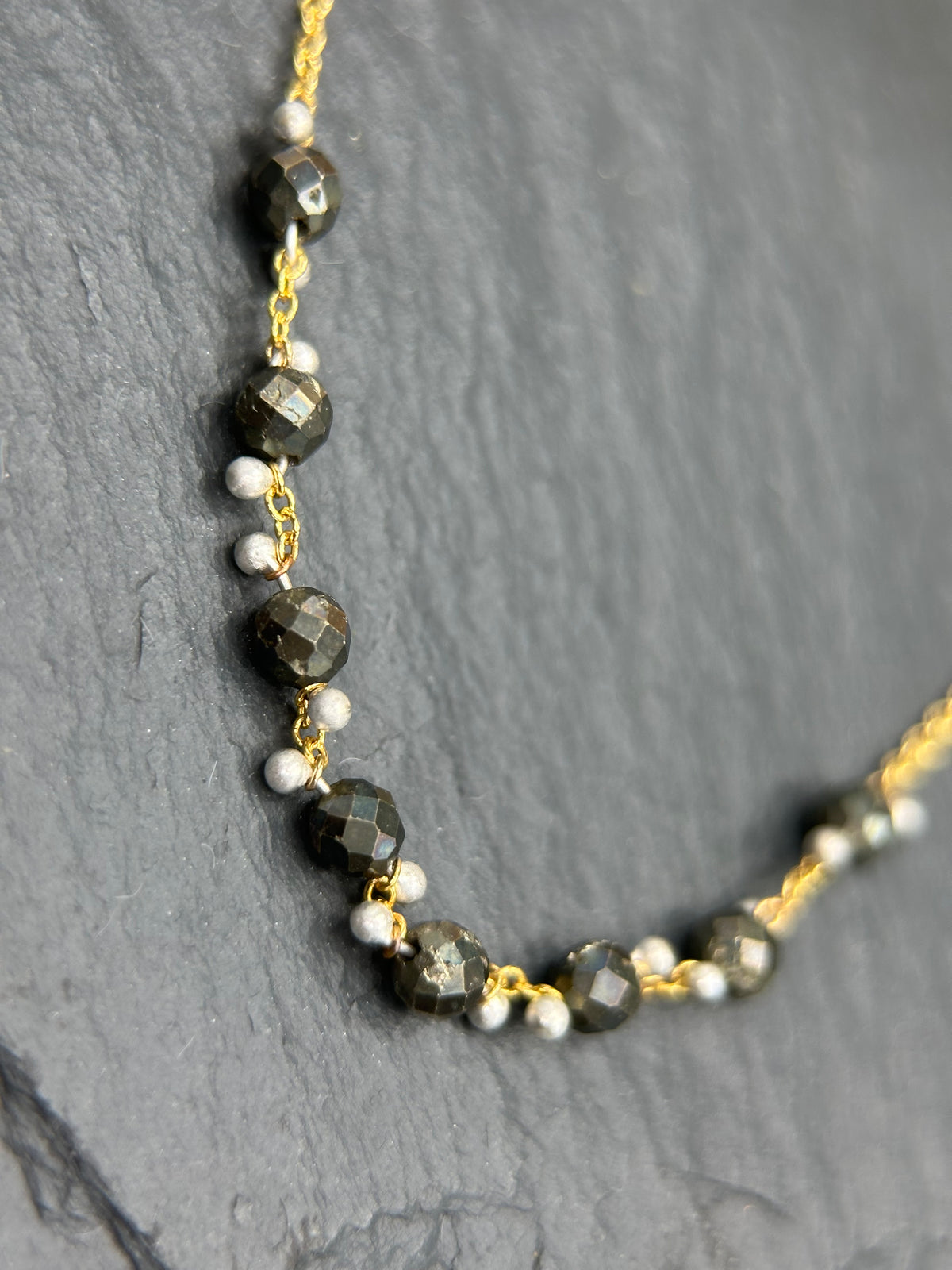 Little Rondelle Necklace -  Pyrite- GF