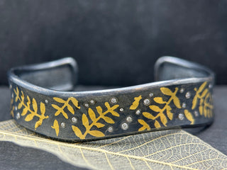 Silver & Gold Keum Boo Wave Cuff