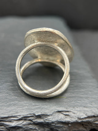 Double Shank Rose Cut Latte Sapphire Ring