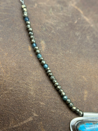 Beaded Morenci Turquoise Orbit Necklace