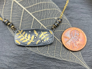 Silver & Gold Keum Boo Elongated Cushion Necklace