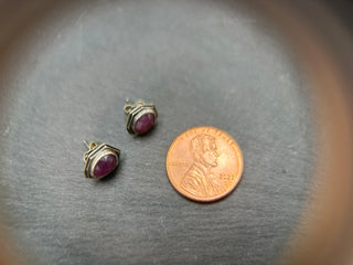 Mismatched Purple Sapphire Studs