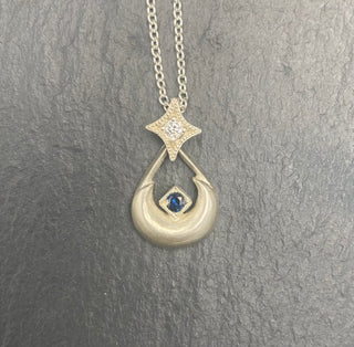 Moon mama Blue Sapphire pendant