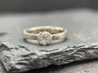 Mokume Gane Solitaire Ring