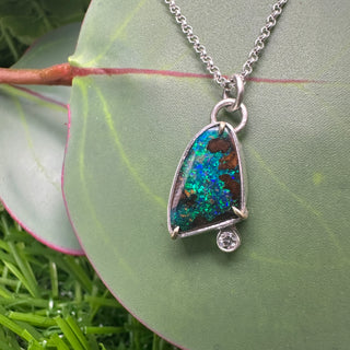 Glowy Blue Opal Pendant