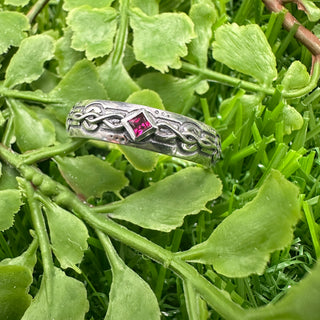 Elvish Deco Ring with Ruby