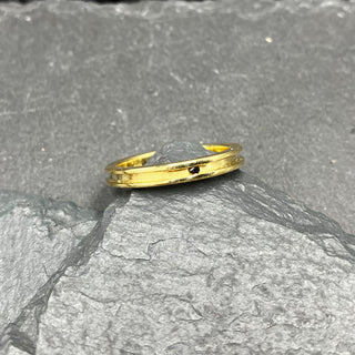 Gold Cavern Ring with Black Diamonds