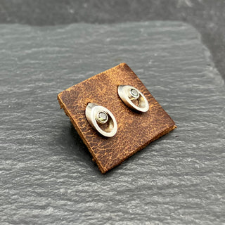 Wedge Studs with Green Spinel