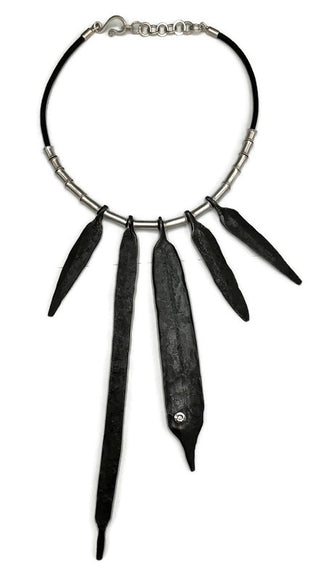 Steel Feather Necklace