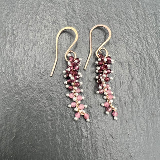 Wisteria Earrings Garnet & Pink Tourmaline- RS