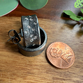 Oxidized Silver Hoop Earrings