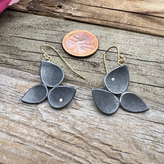 Oxidized Triple Teardrop Dangles