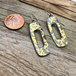 Silver & Gold Keum Boo Dangle Void Earring