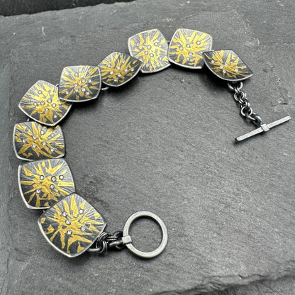 Keum Boo Cushion Bracelet with Diamonds