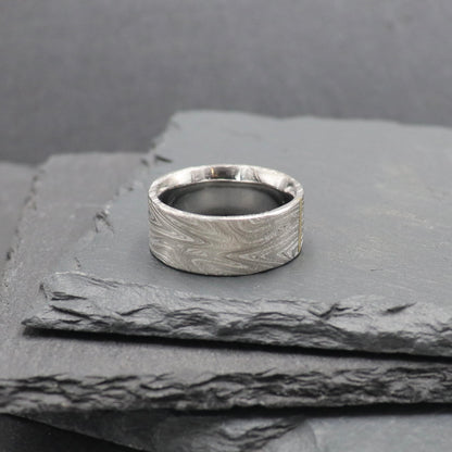 Damascus Steel Flat Ring - Kona