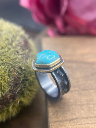 Turquoise Hex Ring