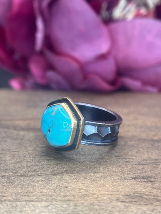 Turquoise Hex Ring