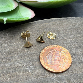 Gold Pyramid Studs