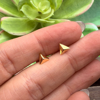 Gold Pyramid Studs