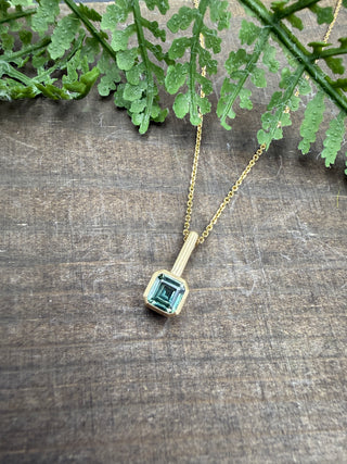 Sapphire Asscher Pendant