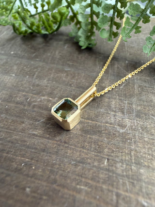 Sapphire Asscher Pendant