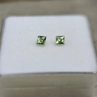 SAP201 - 1 Pair French cut green Sapphires