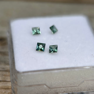 SAP200 - 4 French cut green Sapphires