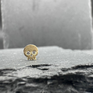 Gold Skull Post Earrings