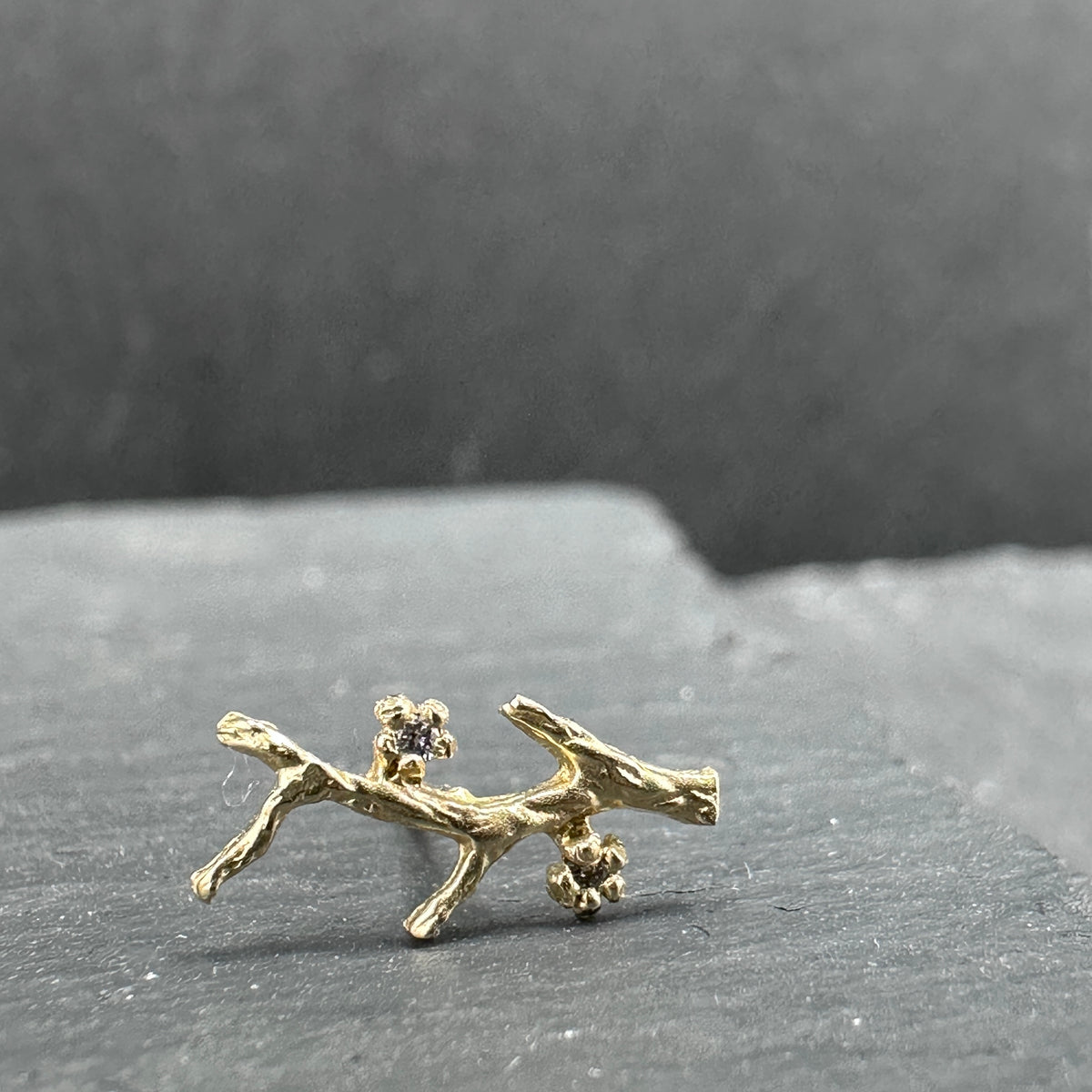 Gold Branch Post Stud Earring