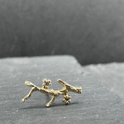 Gold Branch Post Stud Earring