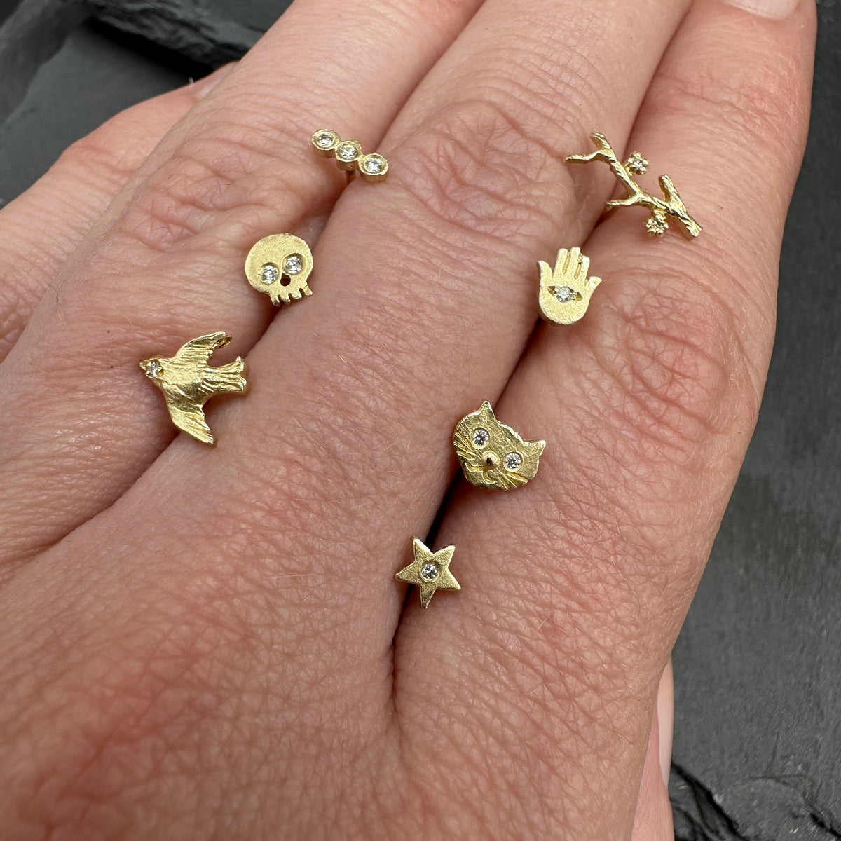Gold Branch Post Stud Earring